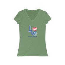 Load image into Gallery viewer, Love Marco Island Women&#39;s Jersey Short Sleeve V-Neck Tee (3.0.211009)