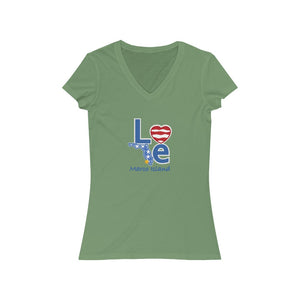 Love Marco Island Women's Jersey Short Sleeve V-Neck Tee (3.0.211009)