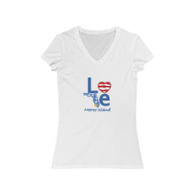 Load image into Gallery viewer, Love Marco Island Women&#39;s Jersey Short Sleeve V-Neck Tee (3.0.211009)