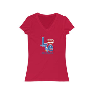 Love Marco Island Women's Jersey Short Sleeve V-Neck Tee (3.0.211009)