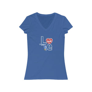 Love Marco Island Women's Jersey Short Sleeve V-Neck Tee (3.0.211009)