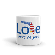 Load image into Gallery viewer, Love Fort Myers, Florida and the USA coffee mug