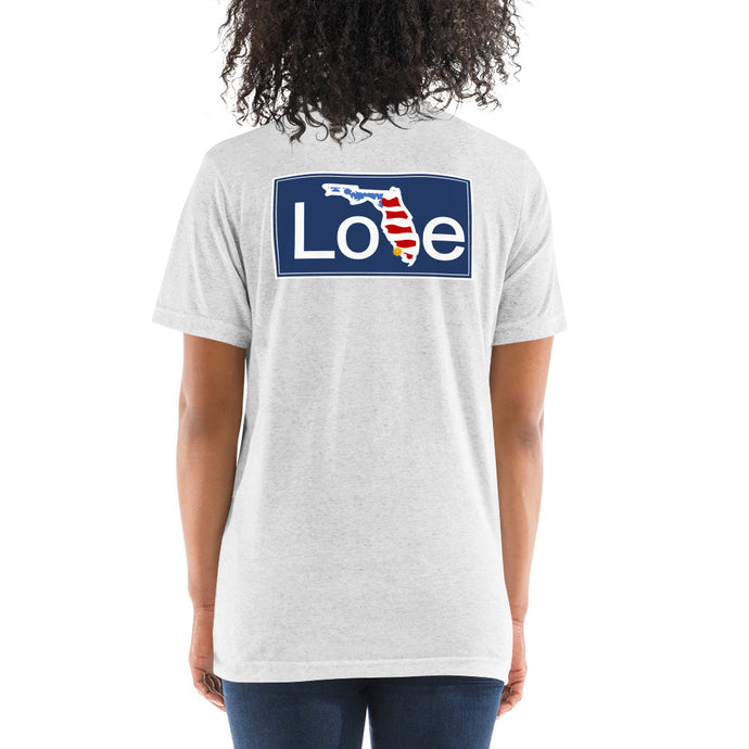 Unisex Patriotic Love Florida Short-Sleeve Tri-Blend T-Shirt